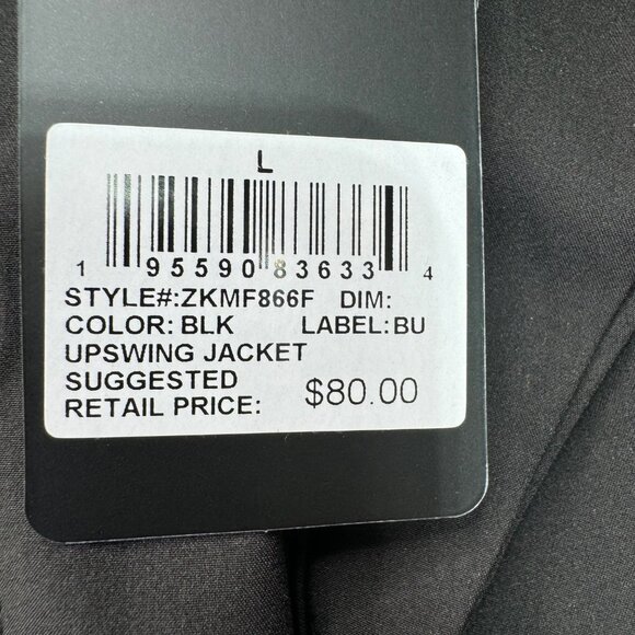 NBA Licensed Apparel Upswing Jacket Mens L Black & White Lightweight Windbreaker - Picture 5 of 9